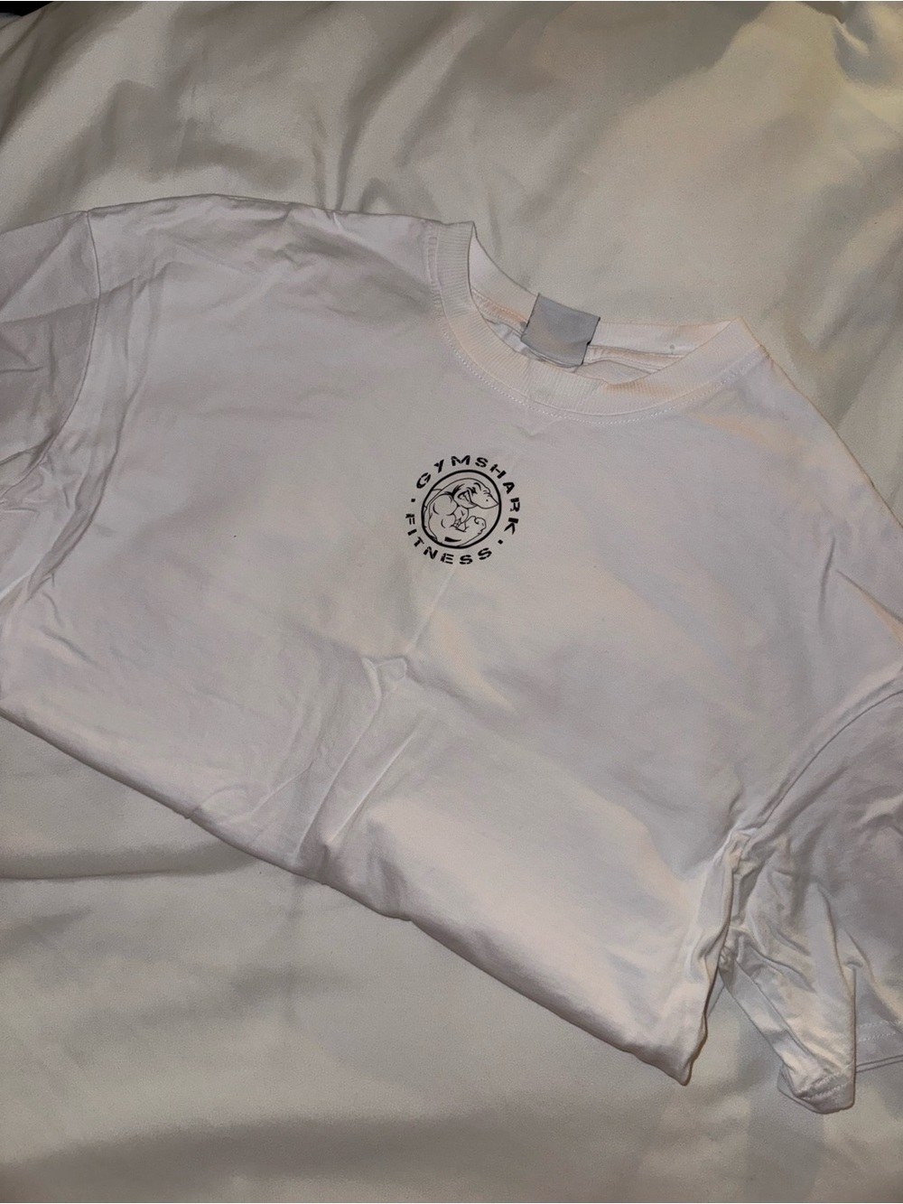 Gymshark White Short Sleeve Tee with Small Black Logo